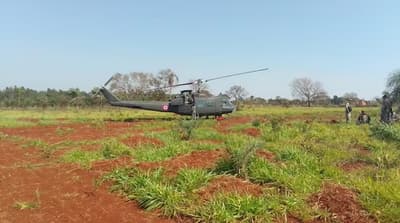 Helicóptero de Senad aterriza de emergencia en Pedro Juan