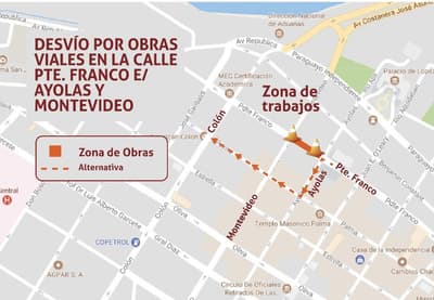 Calle Presidente Franco clausurada por trabajos