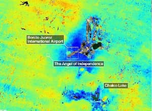 Satélite detecta hundimiento en Ciudad de México