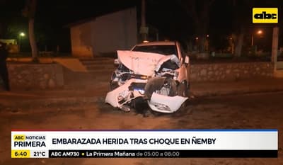 Embarazada resultó herida tras choque en Ñemby