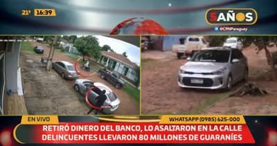 Delincuentes roban G. 80 millones recién retirados del banco