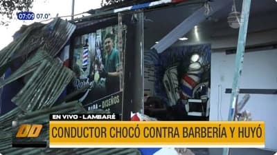 Lambaré: Conductor choca contra barbería y huye
