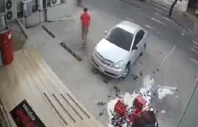 Buscan a empleado que sufrió “accidente” con cajones de cerveza