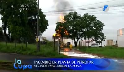 Petropar emite comunicado ante incendio de tanque