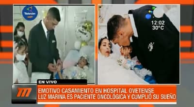 Paciente oncológica se casa en el Hospital de Coronel Oviedo