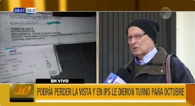 Asegurado de IPS necesita intervención urgente y le dan turno para octubre
