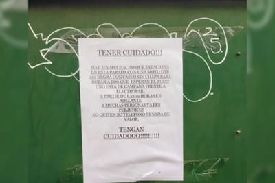 Cartel alerta sobre supuestos asaltos en parada de Asunción