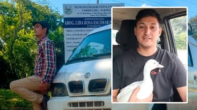 Conductor de plataforma recibió un pato como pago en Ypané