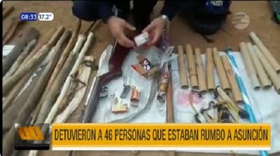 Detienen a 46 personas que viajaban a Asunción para manifestarse
