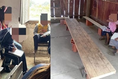 Alumnos indígenas volverán a clases con sillas rotas y tablones