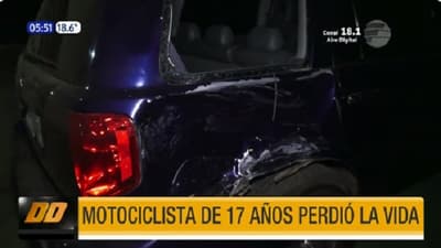 Motociclista de 17 años muere tras chocar contra una camioneta