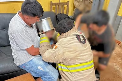 Niño quedó con la cabeza atrapada en una olla en Minga Guazú