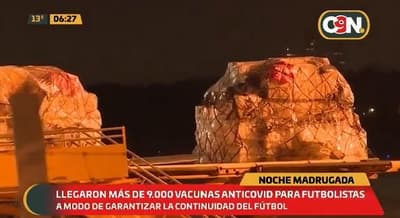 Arriba al país lote de 9.200 vacunas de la Conmebol para futbolistas