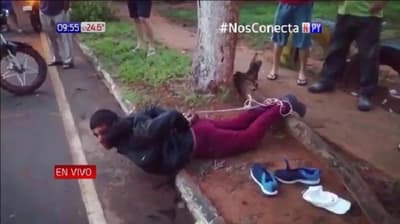 Vecinos reducen y capturan a motochorro en Luque