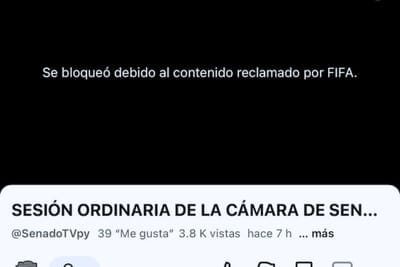YouTube bloqueó transmisión del Senado por reclamo de la FIFA