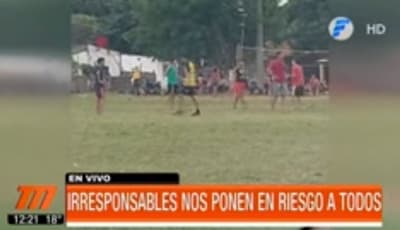 Denuncian partidos de fútbol en plena pandemia