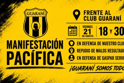 Hinchas de Guaraní convocan a una manifestación pacífica