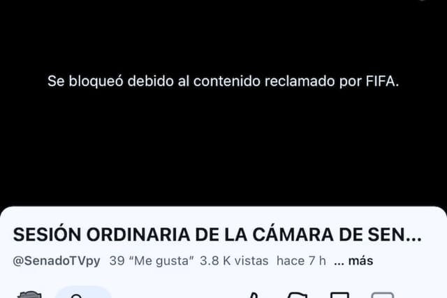 YouTube bloqueó transmisión del Senado por reclamo de la FIFA