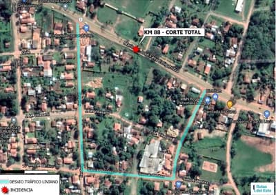 Informan sobre desvíos de la ruta PY02 tras derrumbe de puente