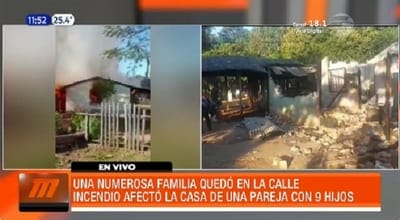 Incendio afecta la casa de una pareja con nueve hijos en San Pedro