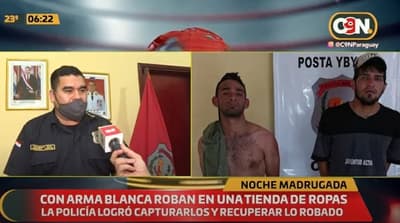Detienen a dos sospechosos tras asalto a tienda en Capiatá
